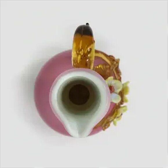 Victorian Stevens & Williams Peachblow Glass Ewer with Applied Flowers - Picture 7 of 8